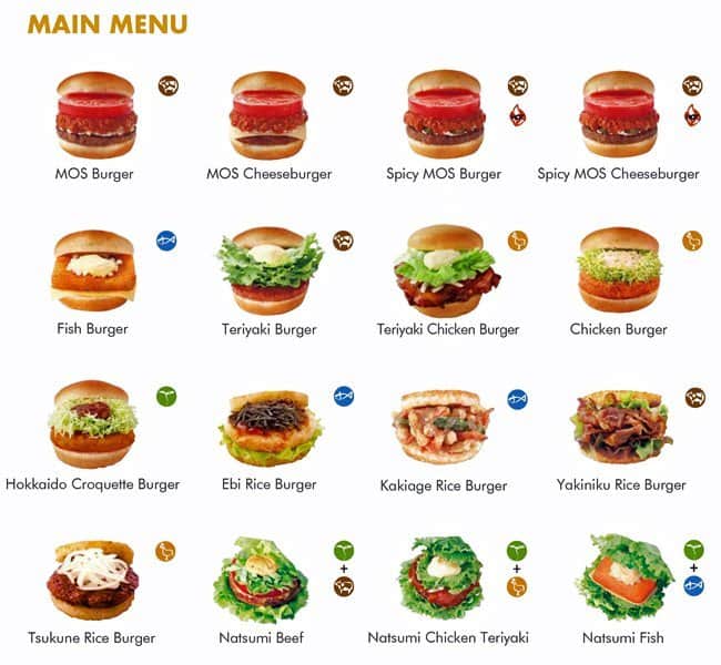 Mos Burger Menu, Menu for Mos Burger, Bukit Merah, Singapore