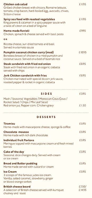 Bloom menu