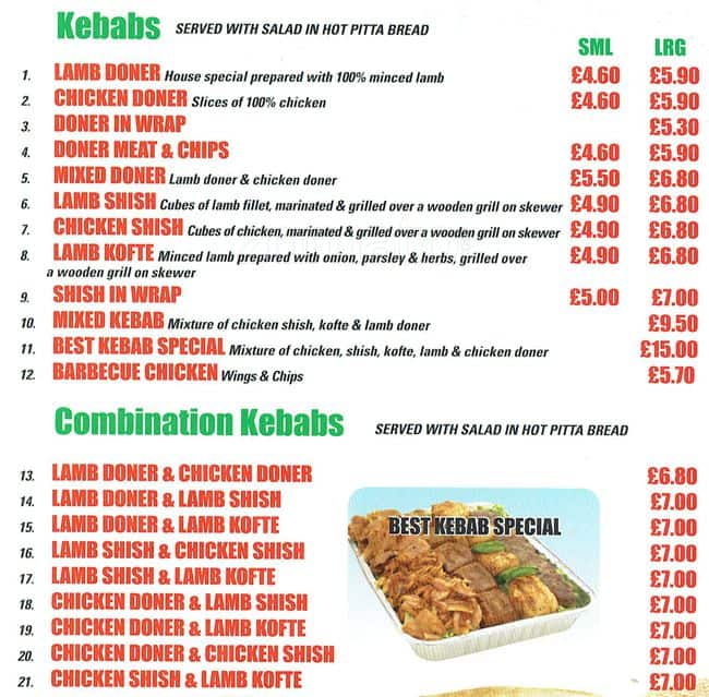 Best Kebab Menu, Menu de Best Kebab, East Finchley, London Zomato UK