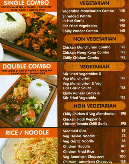 Chopsticks Express menu
