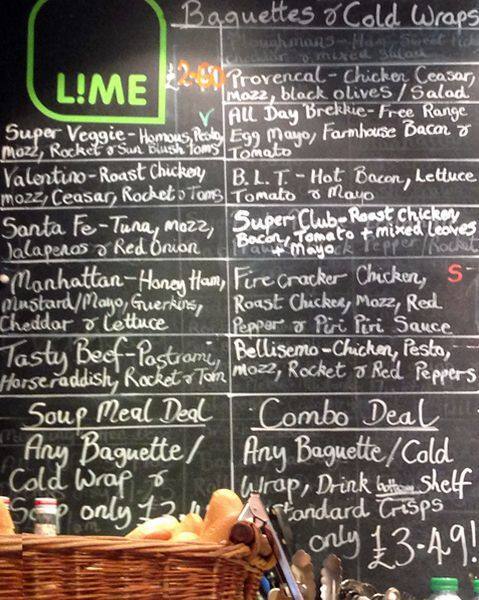 Lime menu
