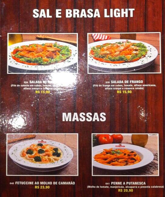Carta Del Restaurante Sal E Brasa Grill Express Shopping Paralela 