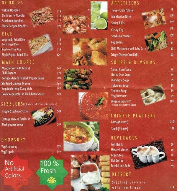Menu at Mandarin Grill, Ludhiana