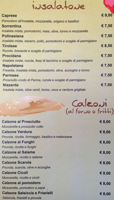 Menu di Solo Pizza Cafè 