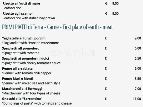 Menu di Marvivo 
