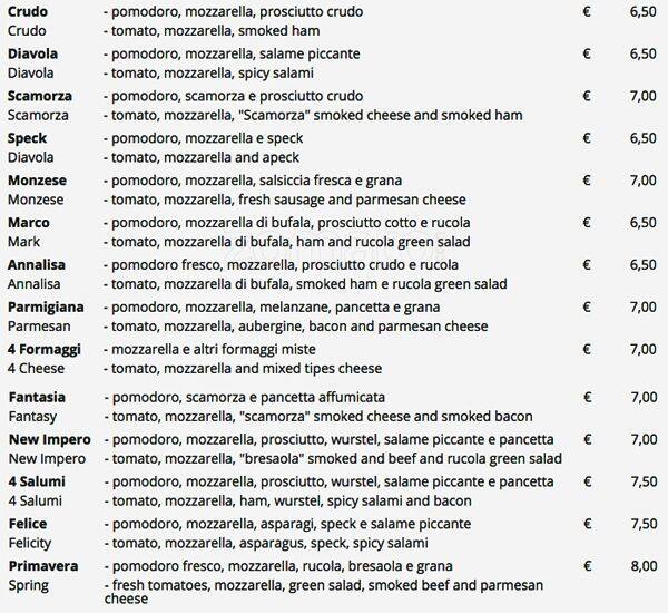 Menu di Marvivo 