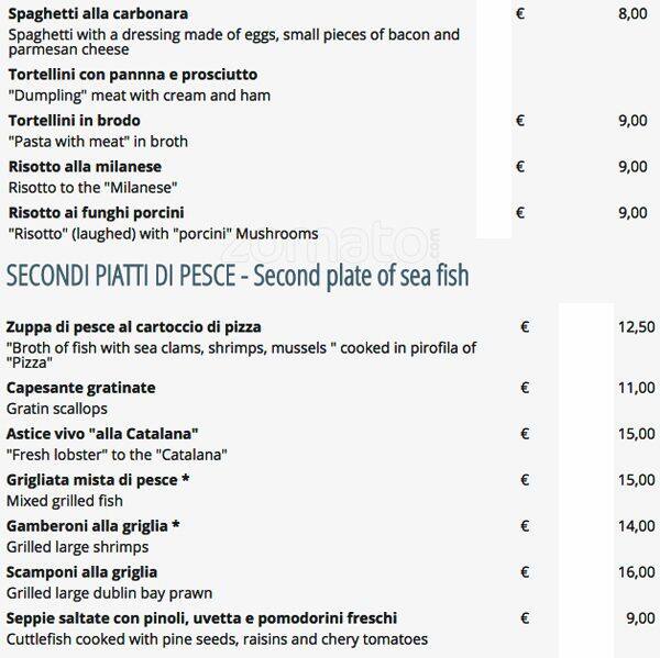 Menu di Marvivo 