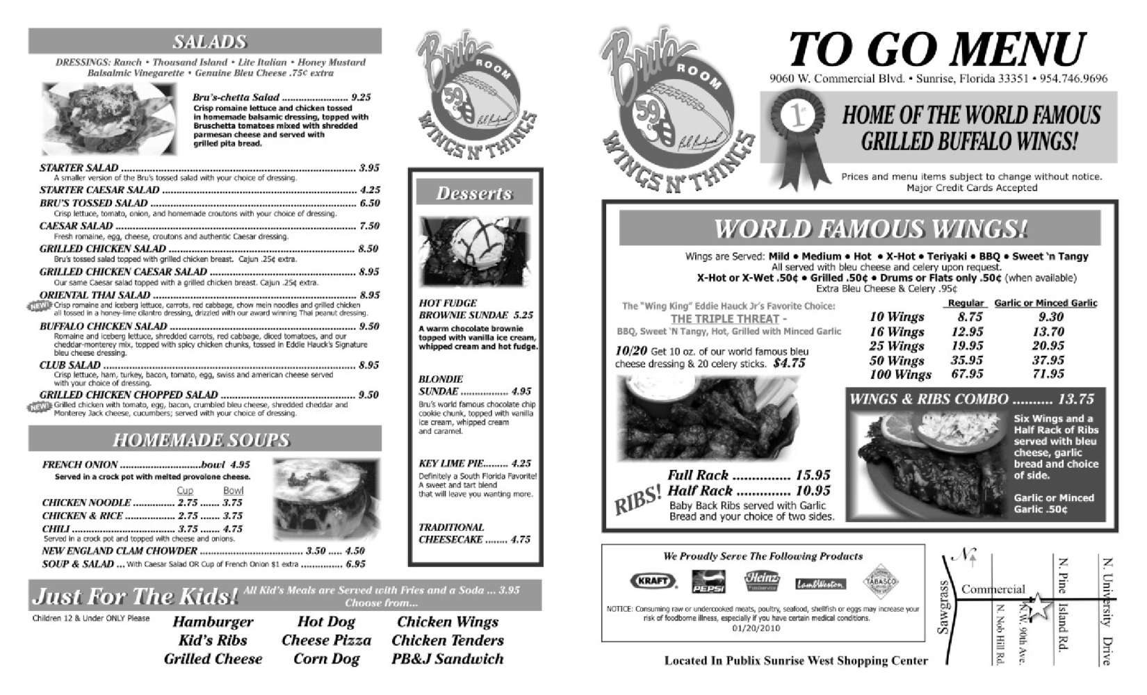 Menu at Bru's Room Wings & Things pub & bar, Sunrise