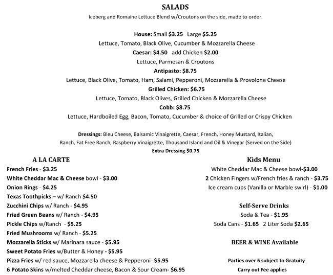 Menu at Plaza PizzaNWings pizzeria, Schertz