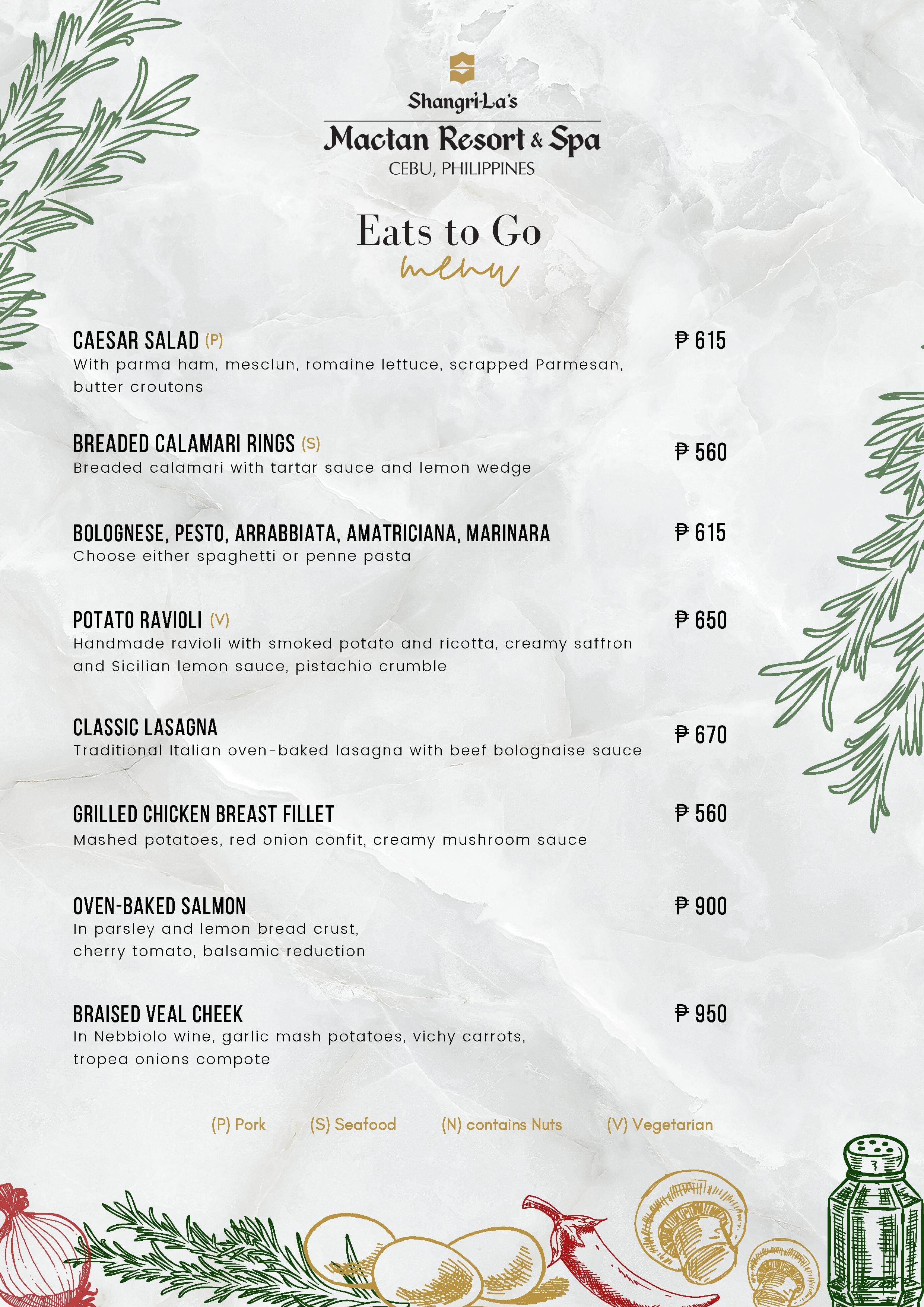 Menu at Cowrie Cove at ShangriLa Mactan, Cebu restaurant, LapuLapu City