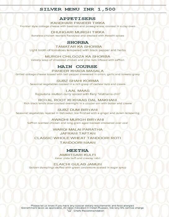 Menu at The Royal Root Crowne Plaza Jaipur, Jaipur