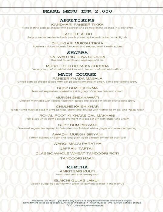 Menu at The Royal Root Crowne Plaza Jaipur, Jaipur