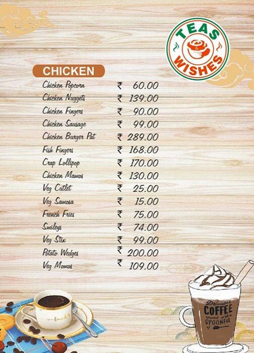 Menu of Teas & Wishes, Koodal Nagar, Madurai