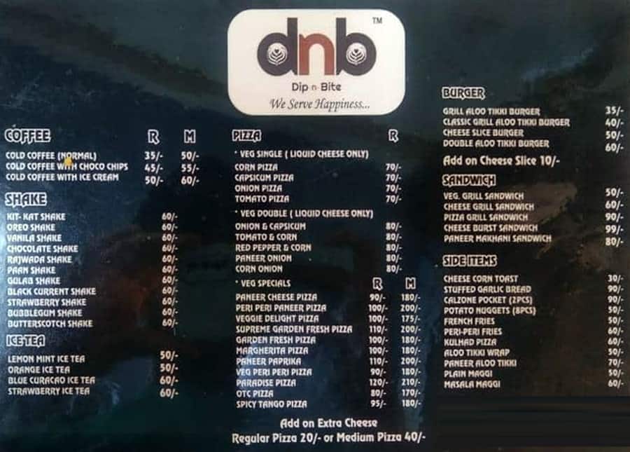 Menu of Dip N Bite, Jagatpura, Jaipur