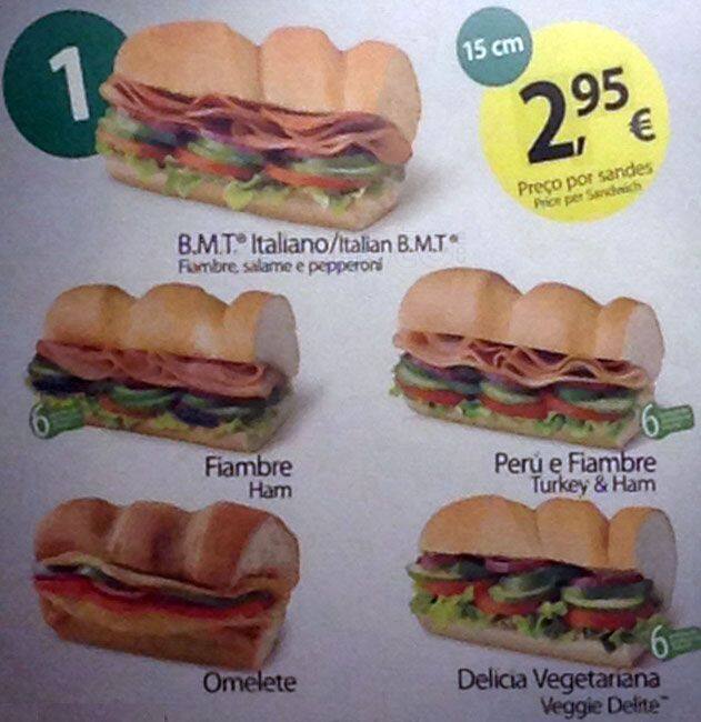 Subway - Alegro Setúbal menu