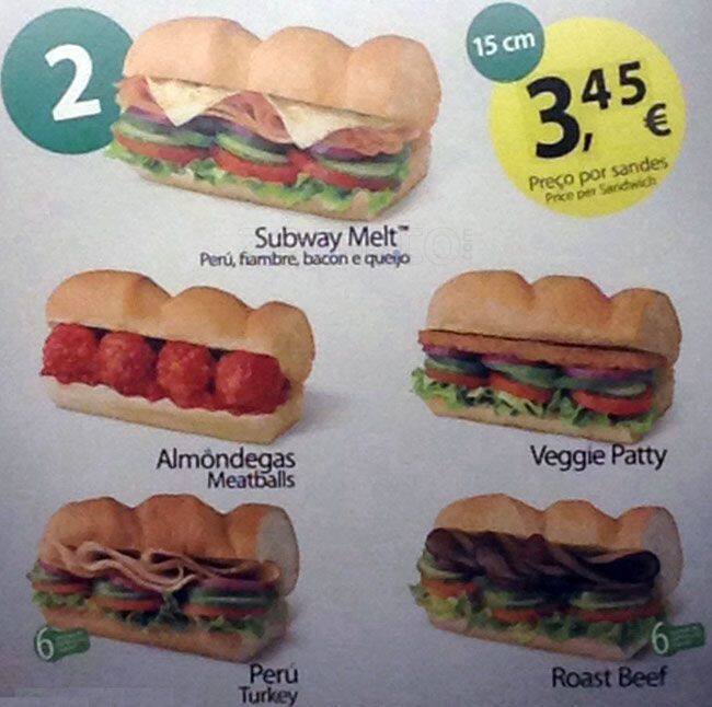 Subway - Alegro Setúbal menu