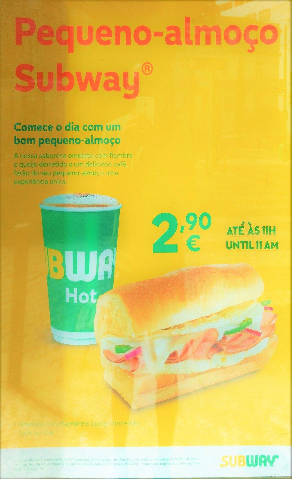 Subway - Alegro Setúbal menu