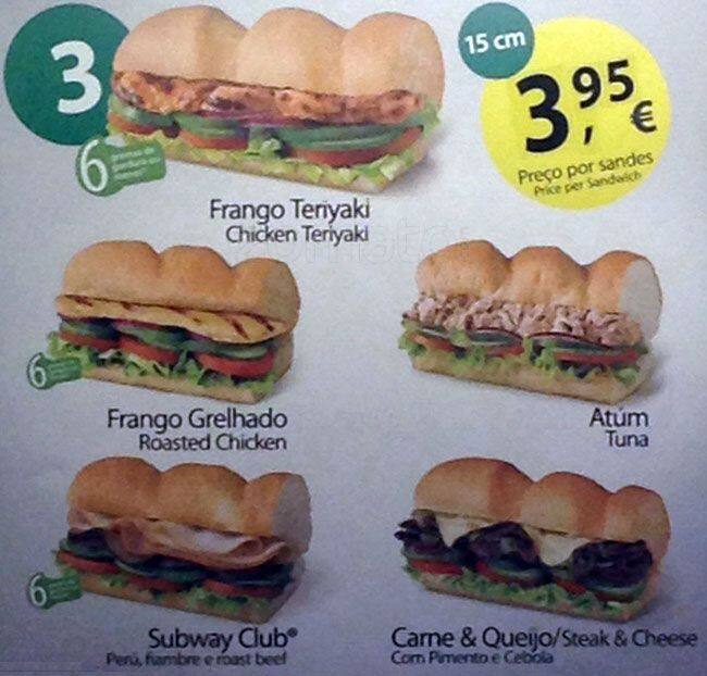 Subway - Alegro Setúbal menu