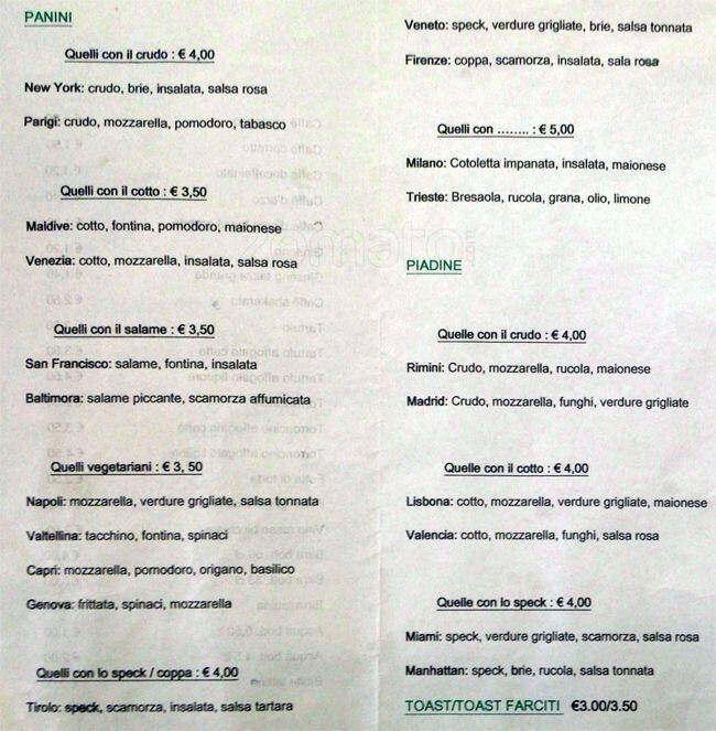 Menu di emerald cafe 