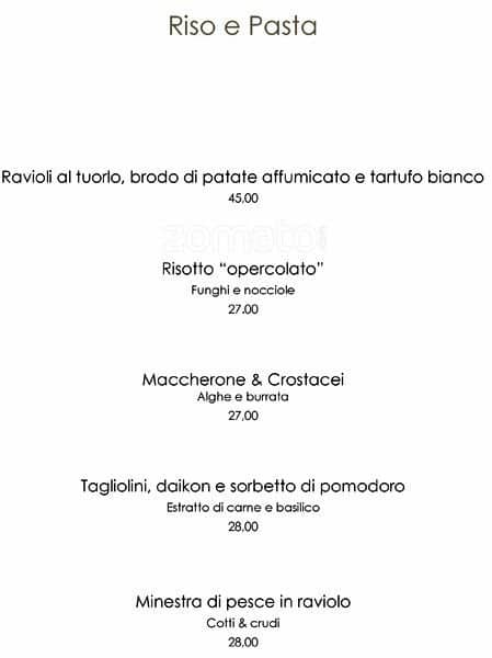 Menu di Metamorfosi 
