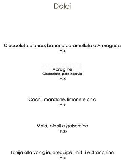 Menu di Metamorfosi 