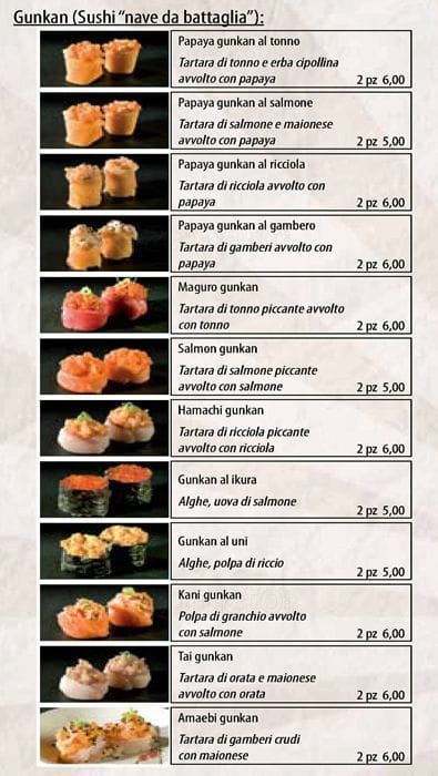Menu di Ristorante Wu Taiyo 