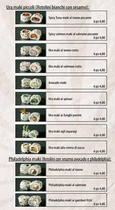 Menu di Ristorante Wu Taiyo 