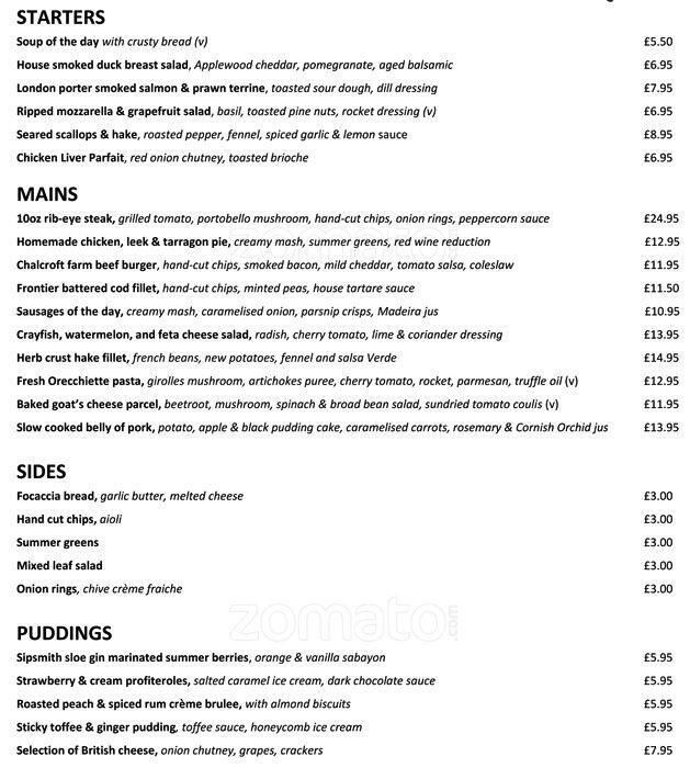 The White Hart Hotel Menu Menu For The White Hart Hotel Kingston Upon 