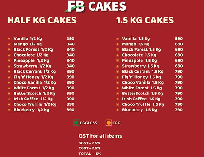 FB Cakes, Velachery, Chennai | Zomato