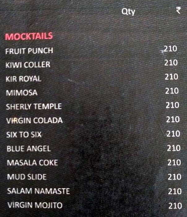Capers - Hotel Effotel menu