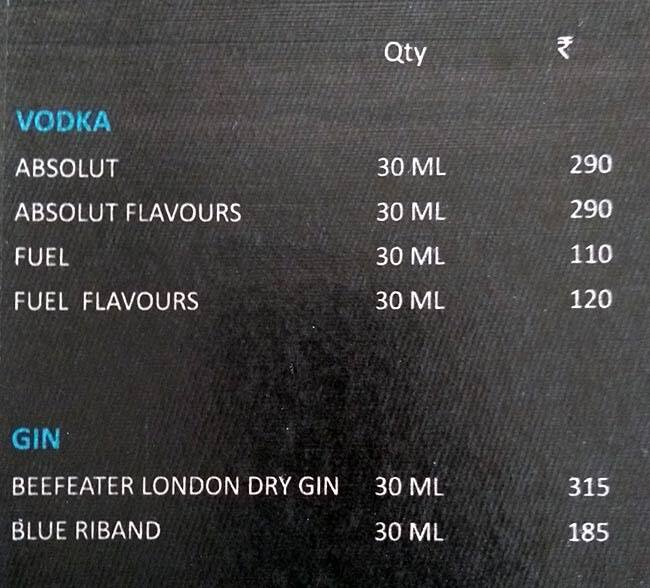 Capers - Hotel Effotel menu
