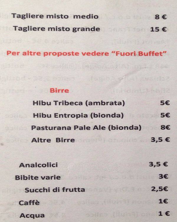 Menu di Vineria di Via Stradella 