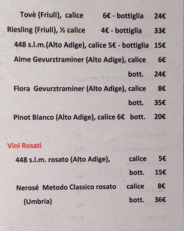 Menu di Vineria di Via Stradella 