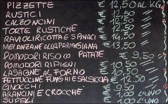 Menu di Delizie Di Forno Roma 