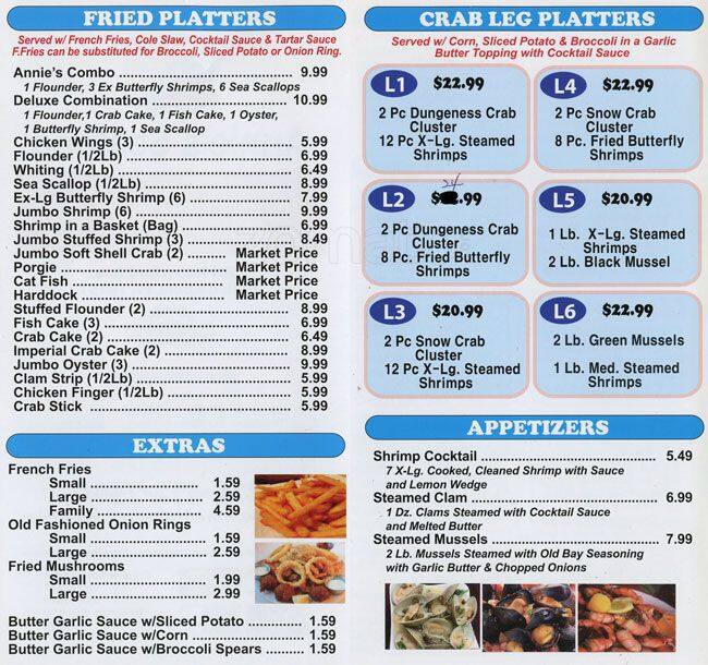 Annies Seafood Menu, Menu For Annies Seafood, Haddington, Philadelphia ...