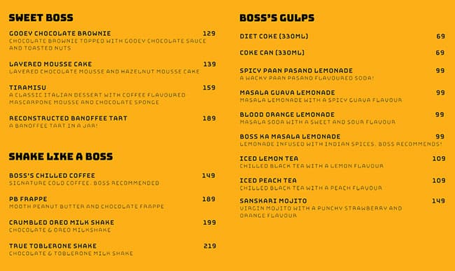 Boss Burger Powai menu