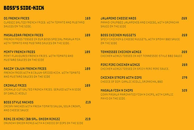 Boss Burger Powai menu