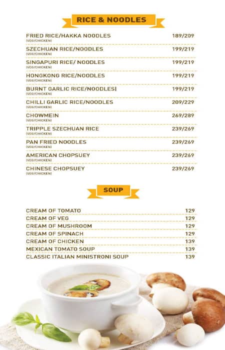 Silver Spoon Restaurant & Bar menu