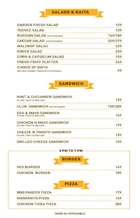 Silver Spoon Restaurant & Bar menu