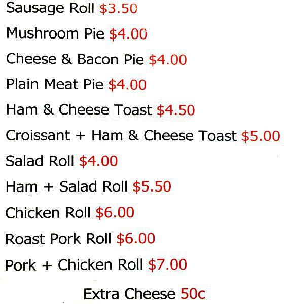 Upper Crust Bakeries & Cafe Menu Urbanspoon/Zomato