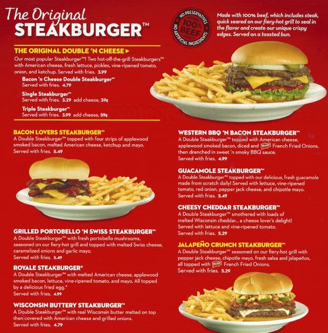 steak and shake menu