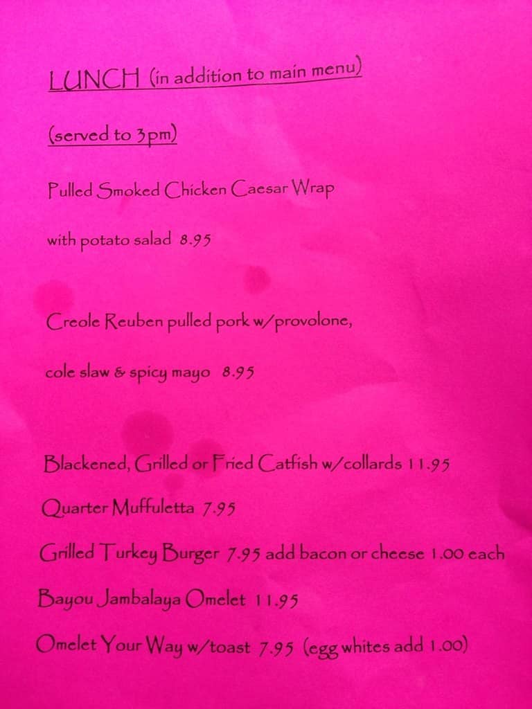 Menu at Biscuits and Barbeque, Mineola