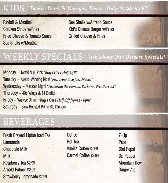 Menu at Donavito's Restaurant & Catering, Struthers