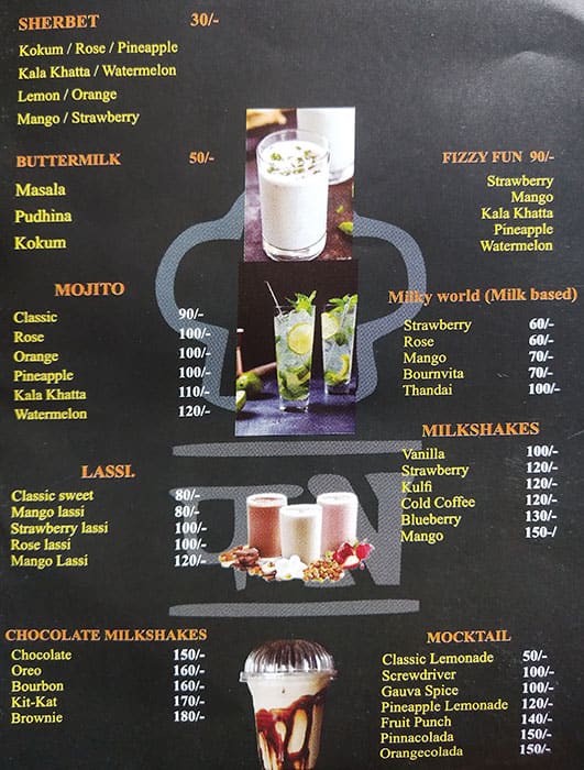 Menu of Saroj, Mira Road, Mumbai