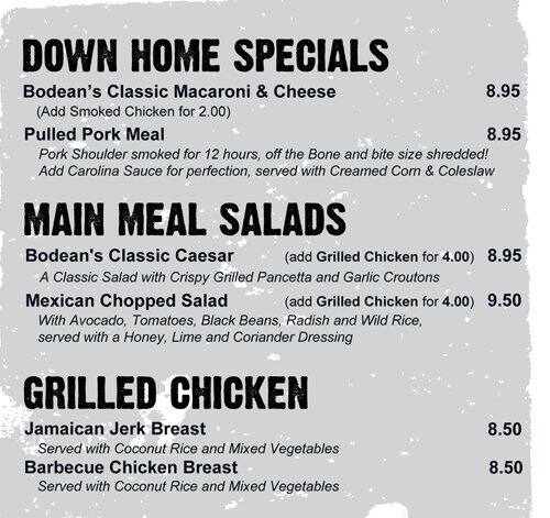 bodeans tower hill menu