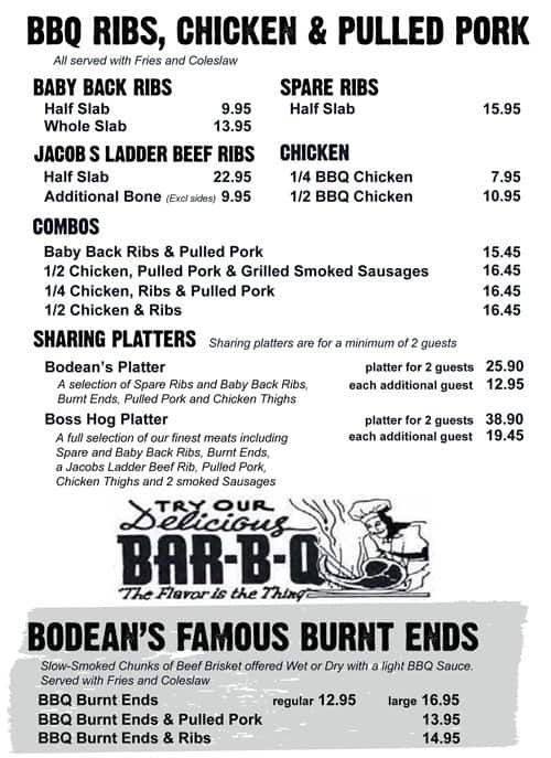 bodeans tower hill menu