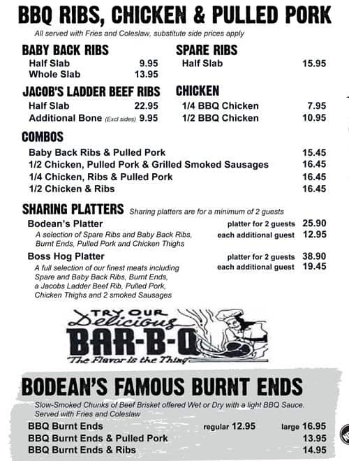 bodeans tower hill menu