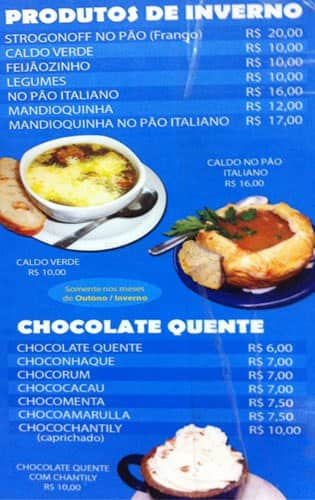 Açaí Mooca cardápio