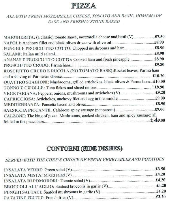 positano menu
