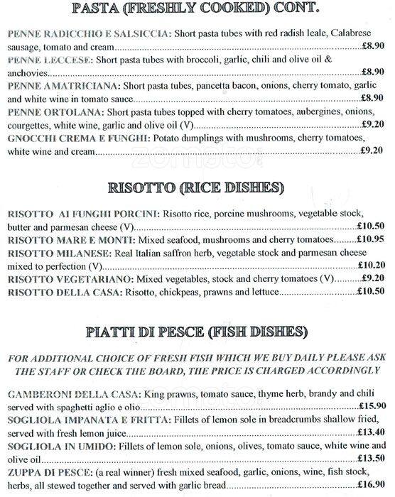 positano menu